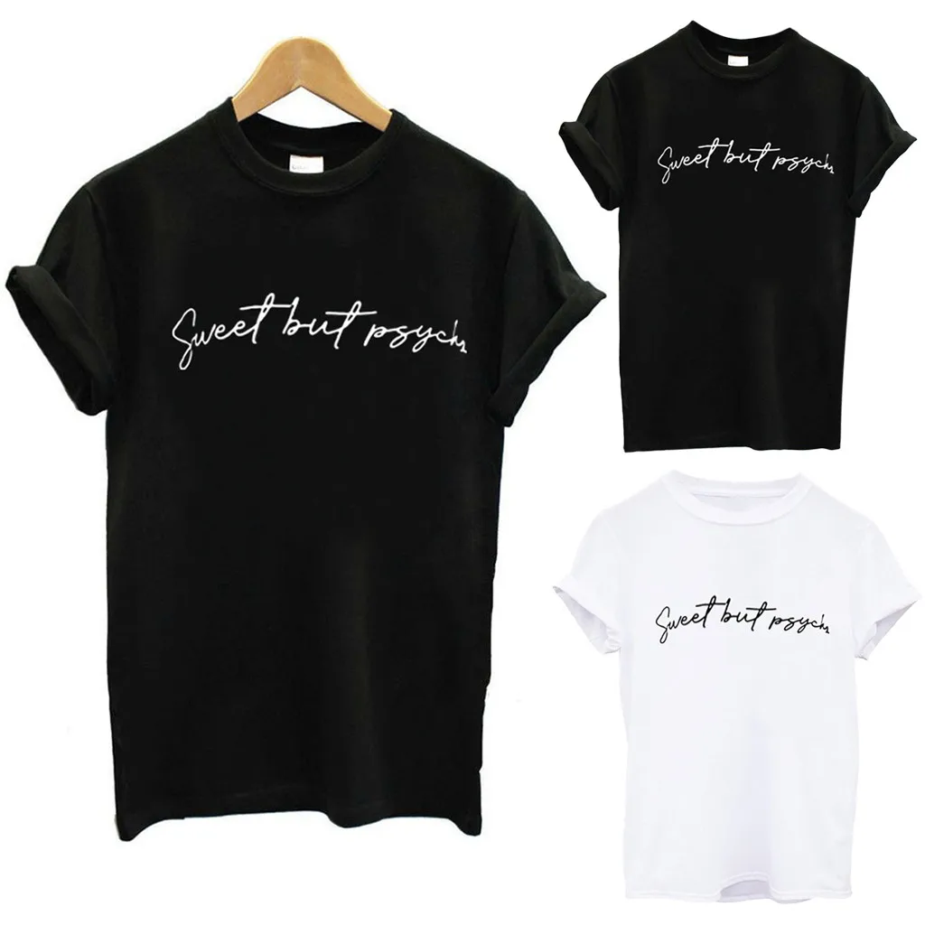 Женская футболка с коротким рукавом принт в виде русских букв белая черная