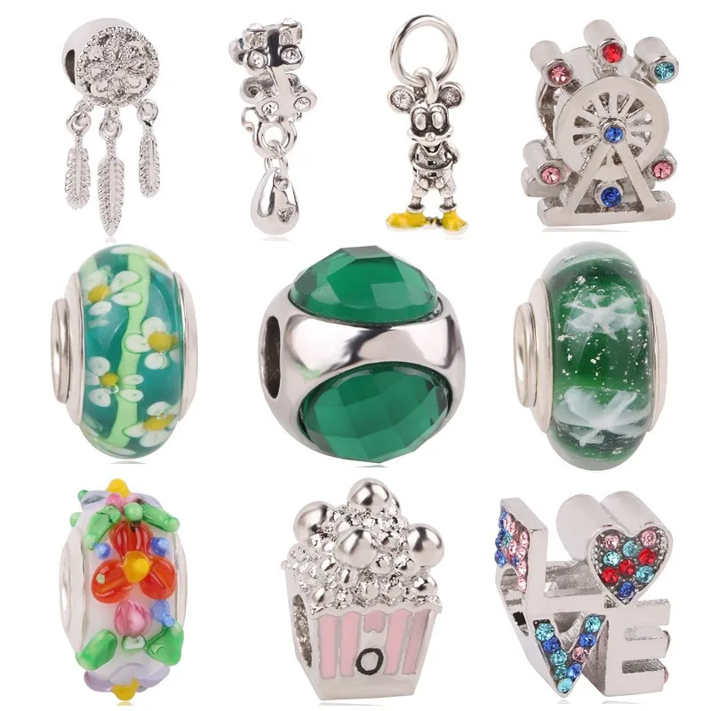 

dodocharms Valentine's Day Collection Jewelry Silver Color Pink Red Heart Zircon Charm Bead Fit Original Pandora Bracelet