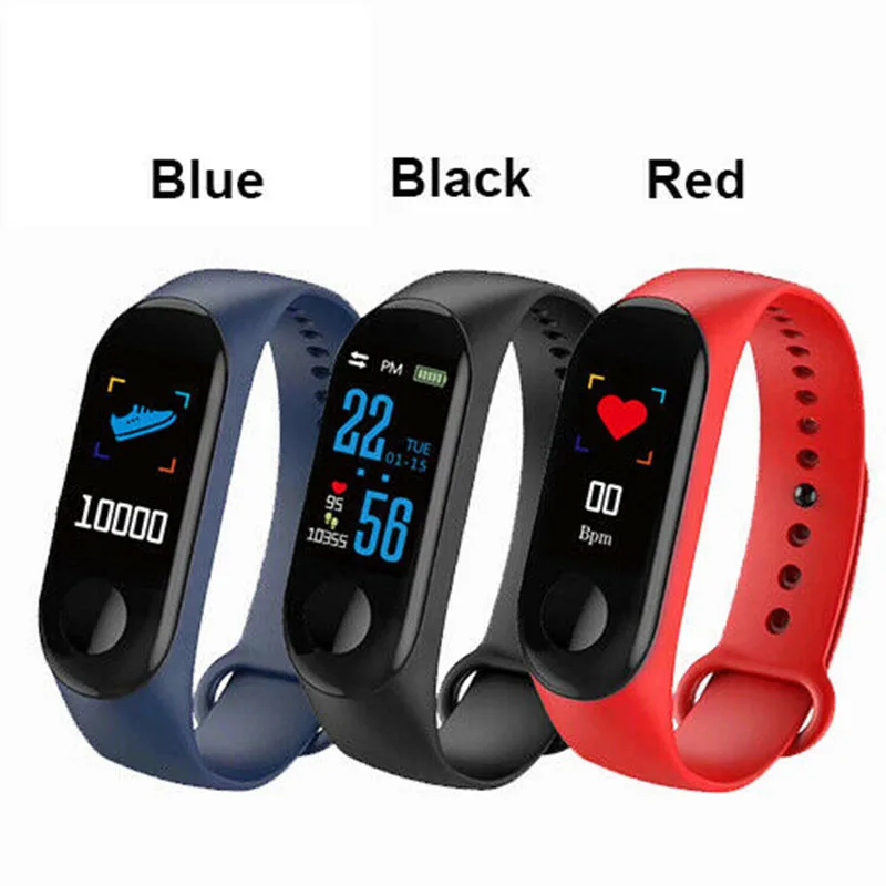 

Smart Band Watch Bracelet Fitness Activity Tracker Blood Pressure HeartRate M3
