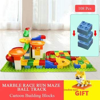 

Building Blocks 108 Pcs Marble Race Run Maze Balls Track Building Blocks Funnel Slide Blocks Kids Educational Toy Blocks Toy