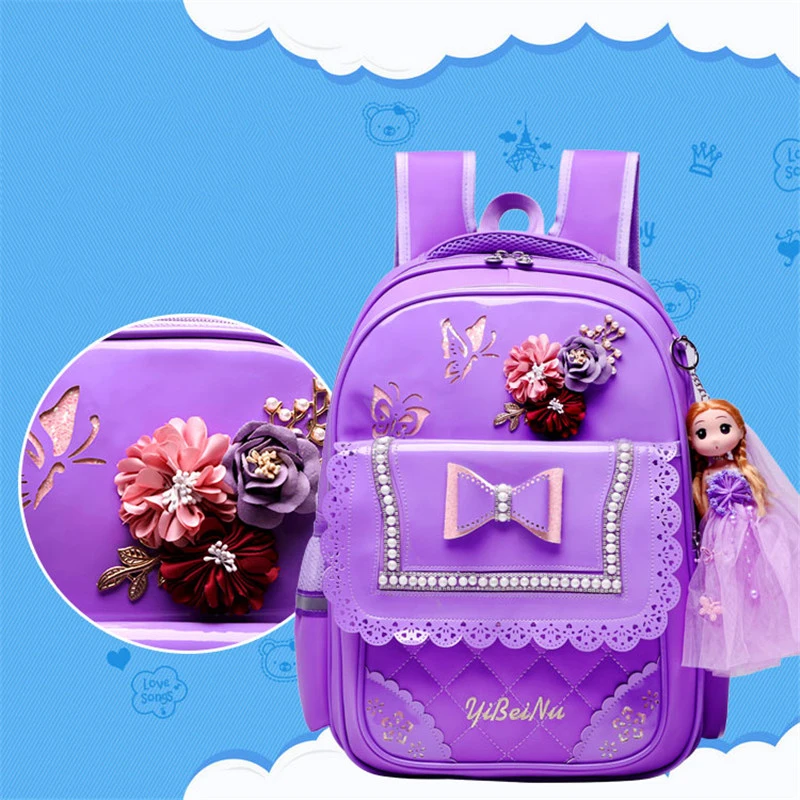 Детские школьные сумки для подростков девочек принцесса школьный рюкзак Детский водонепроницаемый Портфель Дети PU рюкзак ранцы mochila