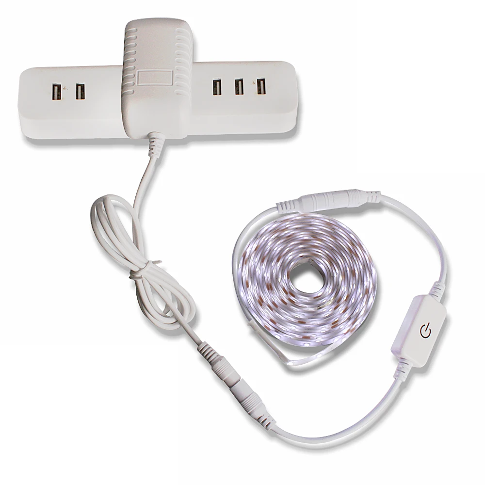 5M LED light Strip Waterproof 2835 Ribbon LED Strip Dimmable Touch Sensor Switch 12V Power Supply For Under Cabinet Kitchen Lamp (5)