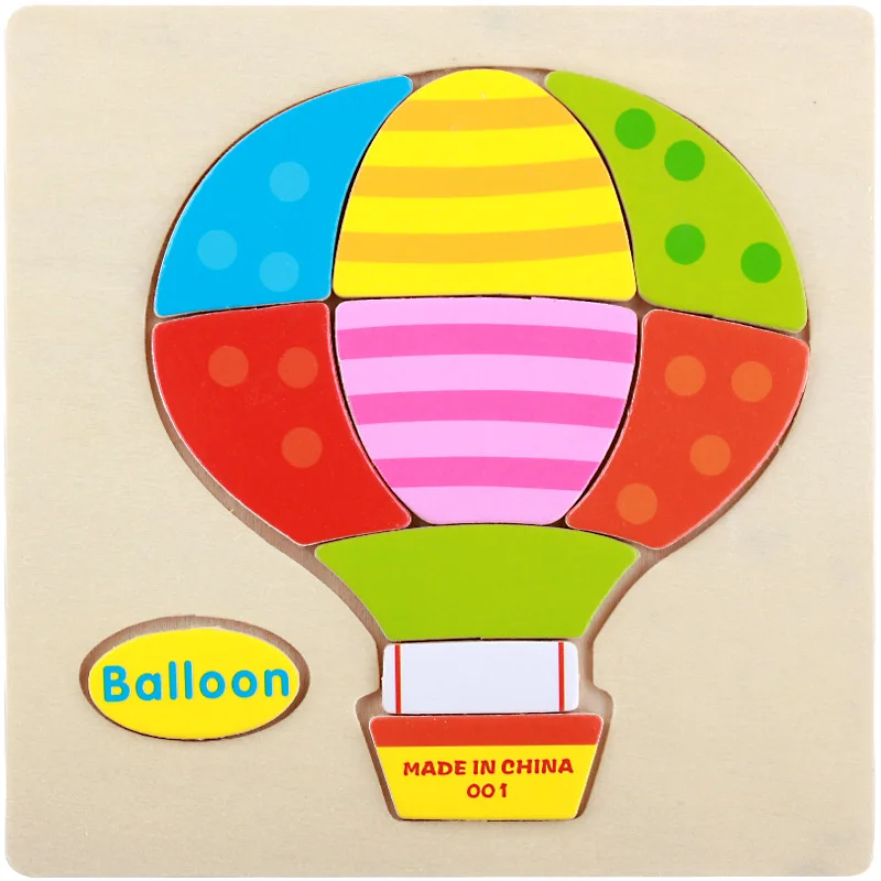 Stereo Cartoon Wooden 3D Sale Puzzle Hot Air Balloon Toys For Children