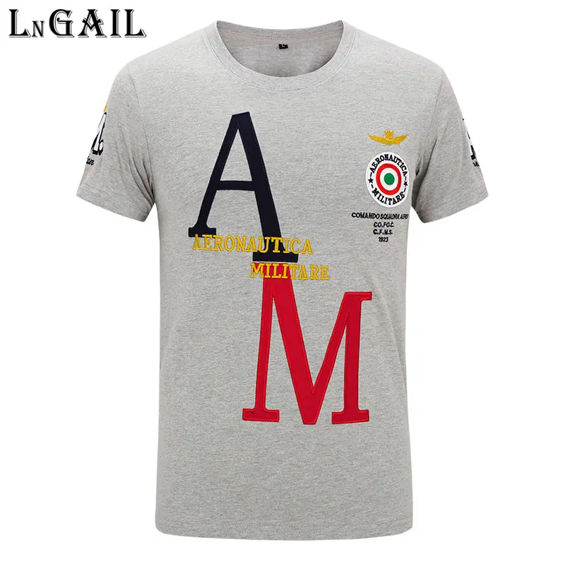 

100% cotton embroidery air force soft cotton Men T-shirt Short Sleeve casual O-Neck Tops Tees spring summer MEN T shirt 2016