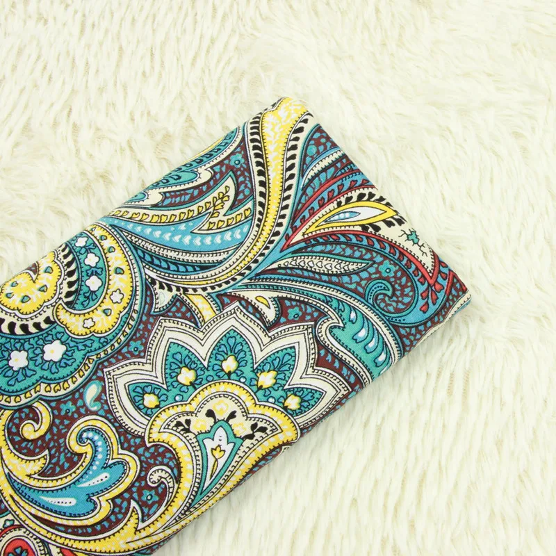 

half meter 100% cotton European and American retro flower print slight elastic fabric handmade DIY garment dress cloth A896