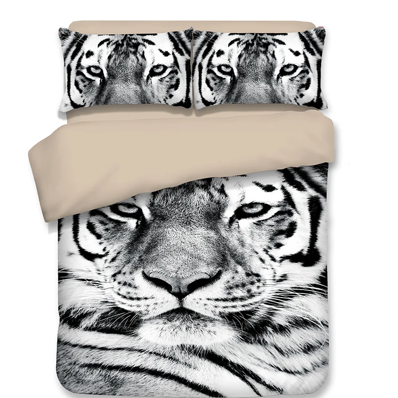 Buy Animal Tiger Pattern Children Bedding Sets Ferocious 3pcs black and white