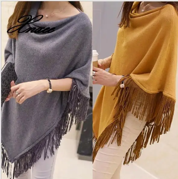 

Spring and autumn irregular loose large size sweater in the long paragraph cloak shawl was thin jacket female sweater jacket