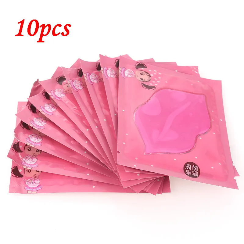 

10pcs Sexy Collagen Crystal Lip Mask Membrane Moisture Essence Anti Ageing Remove Death Skin Moisturizing Lip Care TSLM2