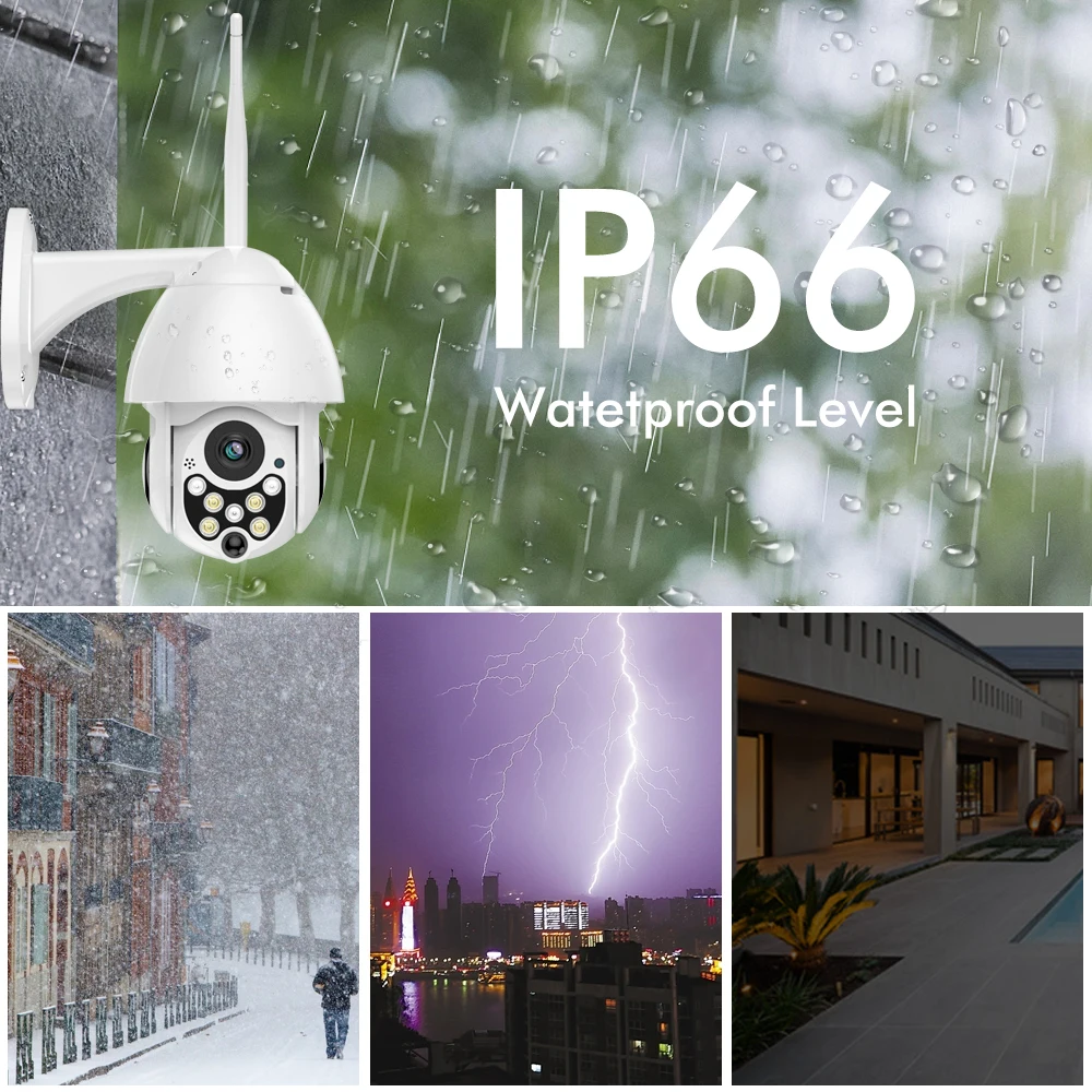 SDETER 1080P 2 МП Беспроводная IP камера Wifi скоростная купольная PTZ наружная IP66 Onvif