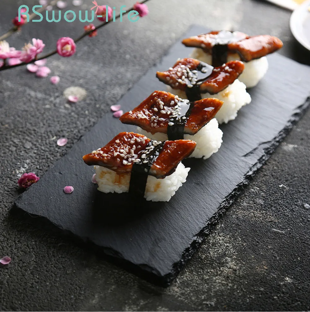 

Slate Plate Home Japanese Sushi Rock Tray Barbecue Plate Dishes And Plates Sets Dessert Dish For Kitchen Dishes Dinner Plates