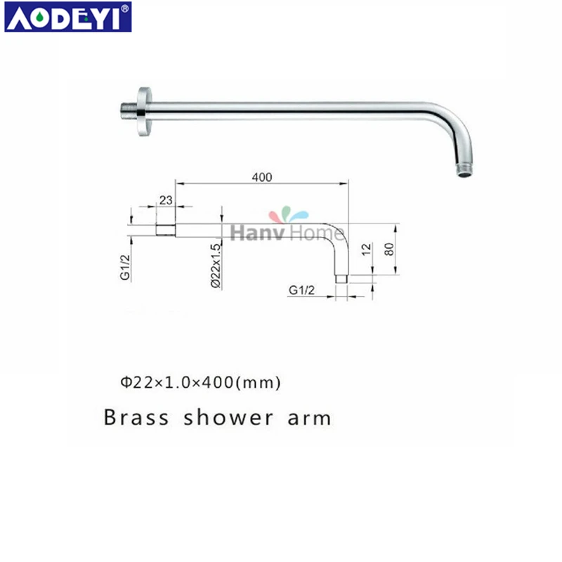 AODEYI 16 ''латунь хромированная отделка Круглый дождь настенный для душа Душевой рычаг для душевой головки набор для ванной комнаты латунный хромированный душевой рычаг