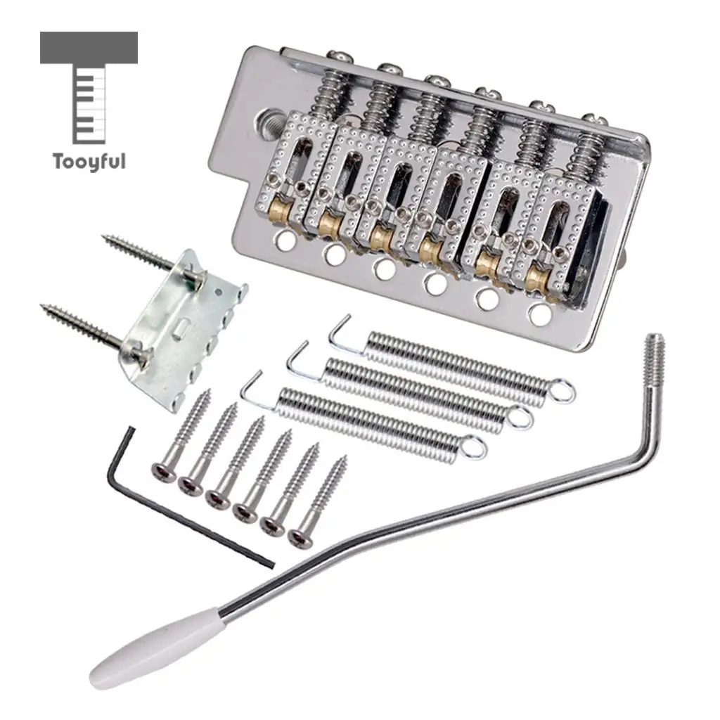 Tooyful 6 String Electric Guitar Roller Saddle Tremolo Bridge System with Whammy Bar for ST SQ