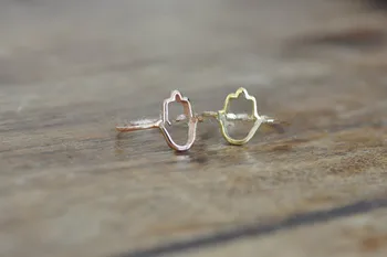 

Fashion high quality accessories Hamsa Outline Ring,Simple vintage Outline of Hamsa Hand rings