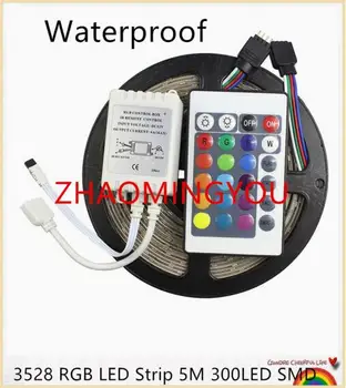

YON Waterproof 3528 RGB LED Strip 5M 300LED SMD+ 24Key IR Remote Controller Changeable LED Strip Light Free Shipping