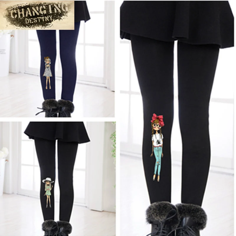 2 7 years old font b Children s b font Stretchy Pants Autumn Winter Cartoon Printing