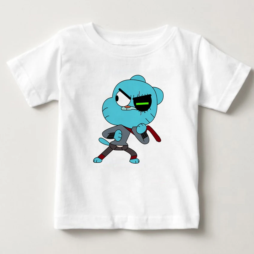 Детские Модные Забавные футболки с рисунком «Удивительный мир Гамбола», милая детская одежда, летние футболки для мальчиков и девочек, MJ