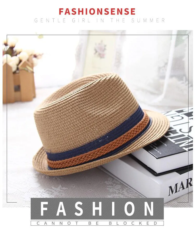 Summer Straw Ladies Hats Women Men Golf Jazz Cap Panama Sun Visor Caps Saves Beach Hat Headband Outdoor Camping Travel Swimming (6)