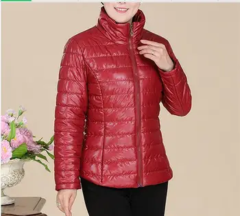 

Down Parkas Middle-aged Korean ladies winter coat solid color cotton jacket lapel short paragraph 91453