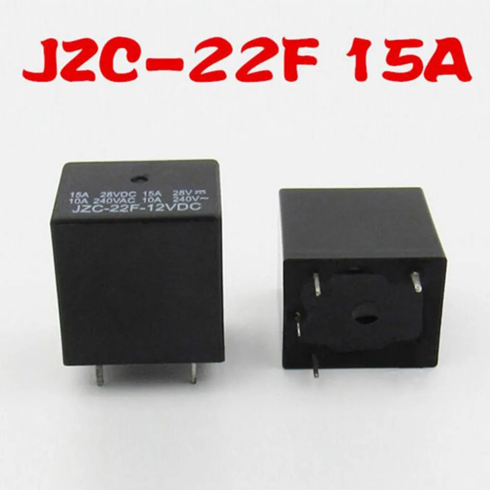 

4 Pins 15A JZC-22F/12VDC-1HS 15A Car Relay 20.3x16.6x20.6MM for Household Appliances/ Automatic Control Instrument Table