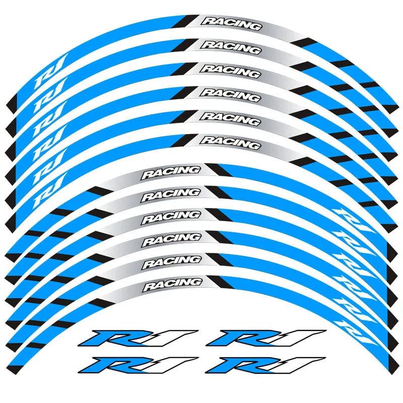 Новая высококачественная 12 шт. подходит мотоциклетная наклейка для колес полоса светоотражающий обод для Yamaha YZF R1