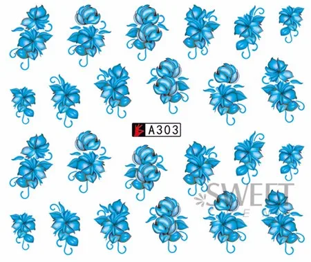 48 листов сладкого дизайна ногтей цветочный дизайн Вода Передача смешанные наклейки для ногтей, переводная картинка Маникюр украшения косметический инструмент для ногтей LAA289-336