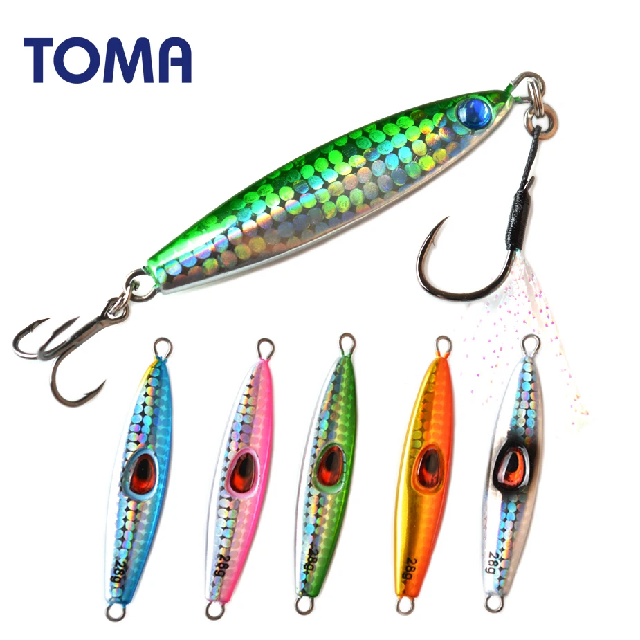 

TOMA Micro Metal Jig Shore Fishing 28g Long Casting Jigging Spoon Lead Fish Fishing Lure Artificial Bait Fresh Salt water Tackle