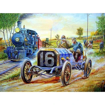 

DIY 5D Full Diamond Painting Cross Stitch Tractor and train Diamond Embroidery Needlework Patterns Rhinestone kits