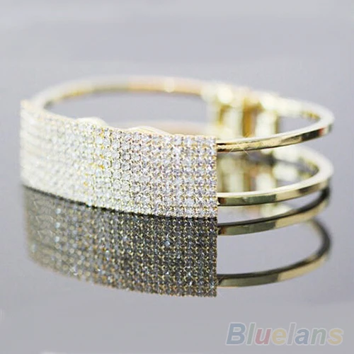 Новые Модные Элегантные Для женщин браслет кристалл манжеты Bling леди подарок Браслеты 08 МВт