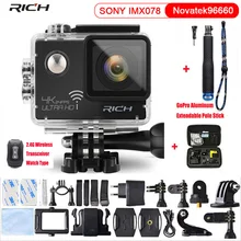 RICH Action Camera NT96660 True 4K 3840*2160P 24FPS Wifi 16MP 170D Lens 2.0″ Stlye Mini Cam Waterproof Sports Camera