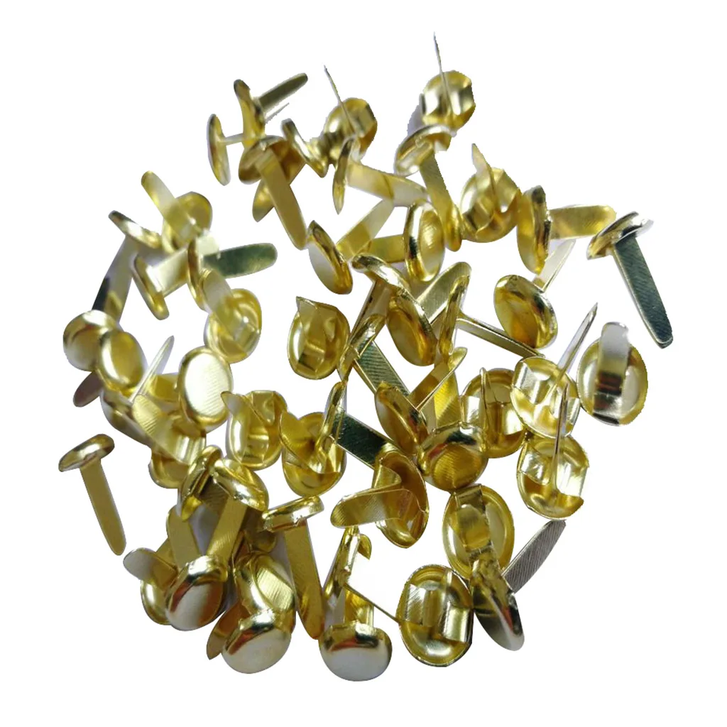200 шт Позолоченные металлические круглые мини-штифтики для скрапбукинга рукодельные украшения