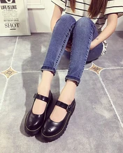 2016 autumn retro small shoes female British college wind shoes thick oxford shoes muffin round shallow shallow mouth