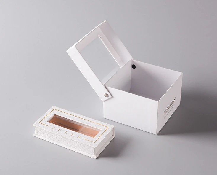 

Fast delivery Customize Artificial Fingernails Foldable Paper Packing Boxes With Clear Pvc Windows ---PX10871