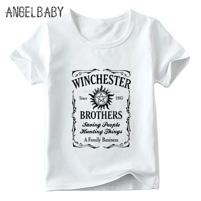 Сверхъестественная детская футболка Winchester Bros Sam с принтом Дина летние топы для