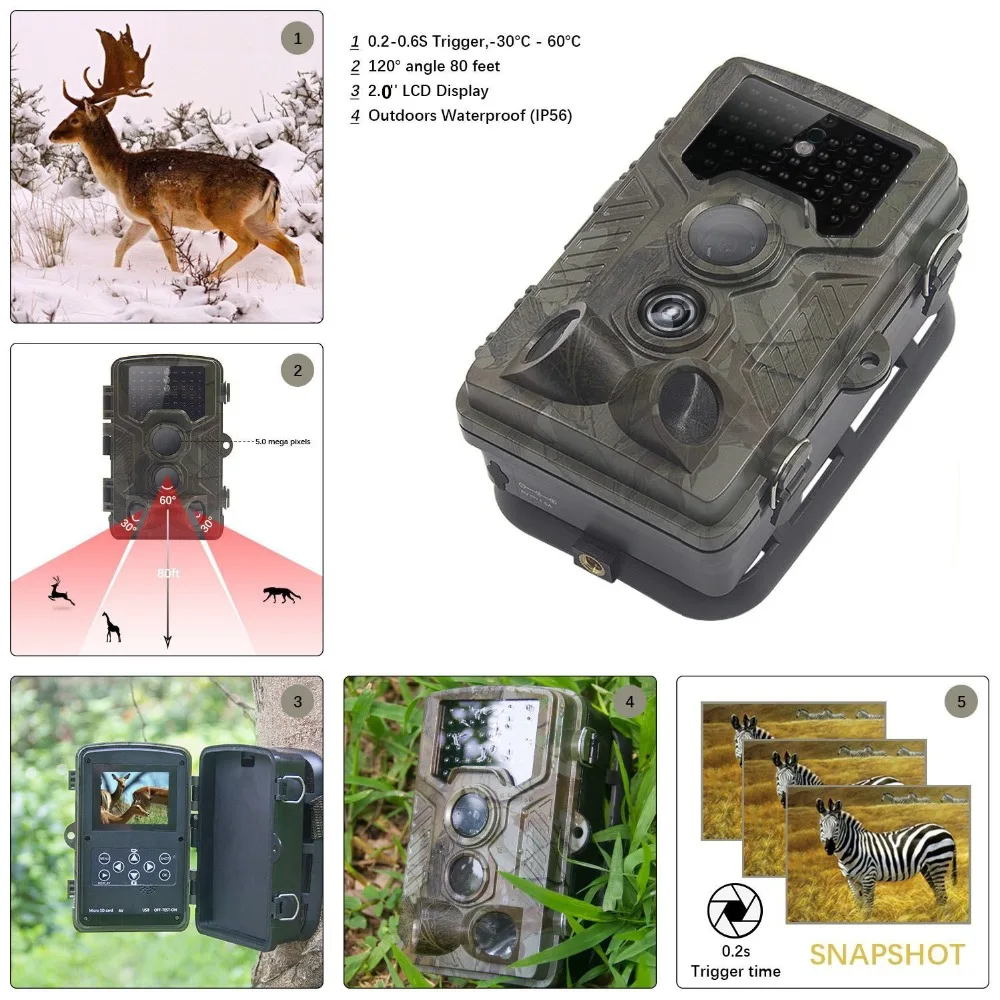 IP66 Hunting Trail Camera HC800A Full HD 12MP 1080P Video Night Vision