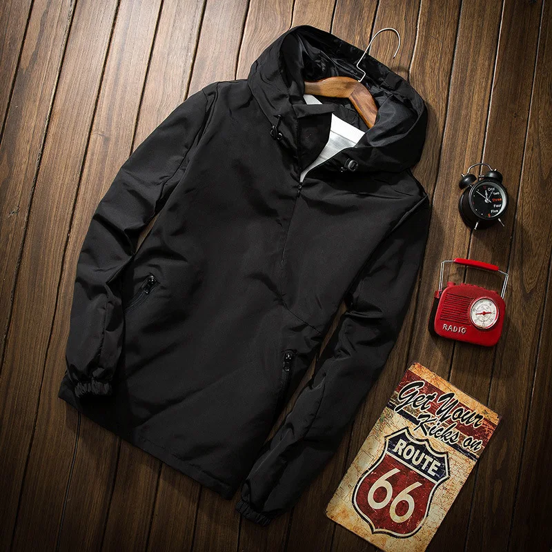 Online Casual Männer Hoodies Herbst Feste Armee Grün Schwarz Bomber Jacke Fashion Zipper Mit Kapuze Windjacke Taktische Männlichen Hoody Pullover