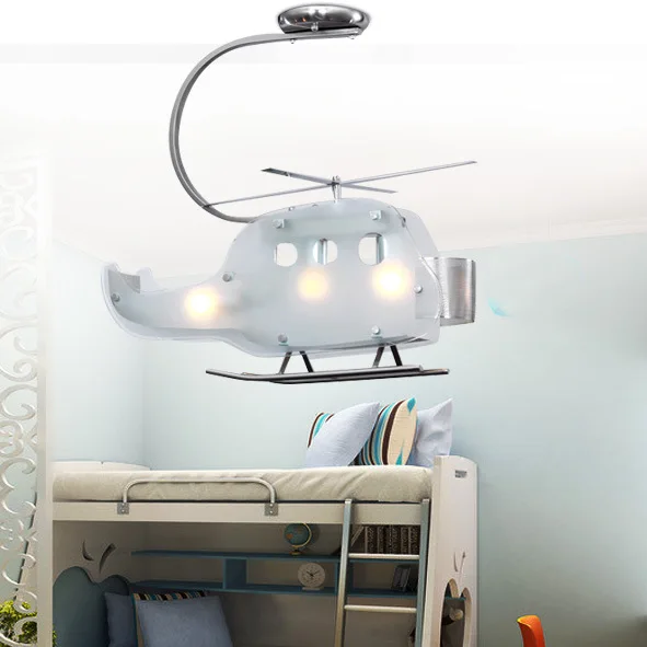 

Modern children's chandelier cartoon children's room light creative helicopter glass children room bedroom lamps