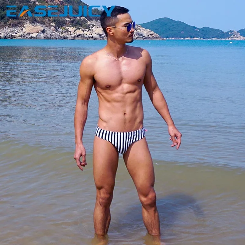 

Summer Men's swimming trunks swimsuit sexy bikini swimwear low waist briefs mesh maillot de bain wear pool shorts