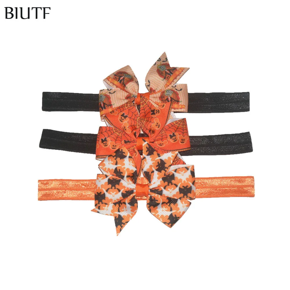 Ободок с бантом детский на Хэллоуин Рождество 28 цветов 3 шт./лот|headband kids|grosgrain ribbon