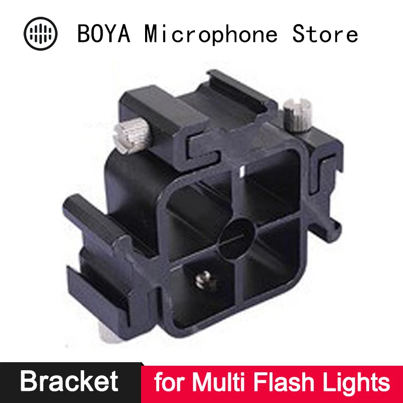 

3 in 1 Triple Cold Hot Shoe Flash Speedlite LED Light Stand Bracket Mount Adapter + Umbrella Holder for Flashlight Microphone