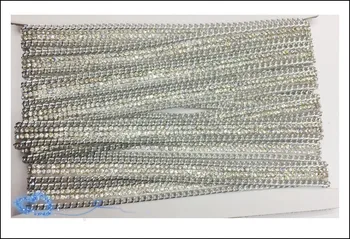 

free shipping 10yards 2 line crystal rhinestone 3 colors hot fix strass rhinestone iron on motifs for shoes /clothes/bag deco