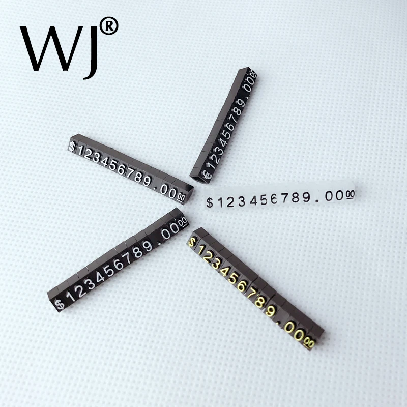 Small Adjustable Price Tags Euro HK US Dollar Assembly Blocks Number Digit Cube Watch Jewelry Store Counter Display Stand Sign Jewelry Tools