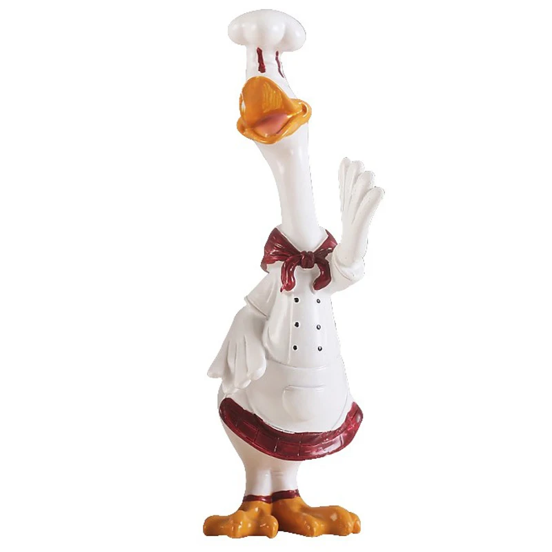 

Home Decoration Creative Duck Chef Figurines Ornaments Resin Crafts Cartoon Duck Chef Model Restaurant Kitchen Decoration Gifts
