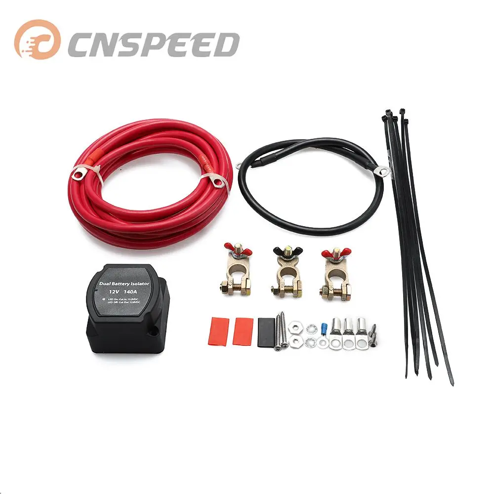 

2019 Hot Sale New waterproof 12V 140A Dual Battery Smart Isolator Voltage Sensitive Relay & Wiring Cable Kit Fit universal