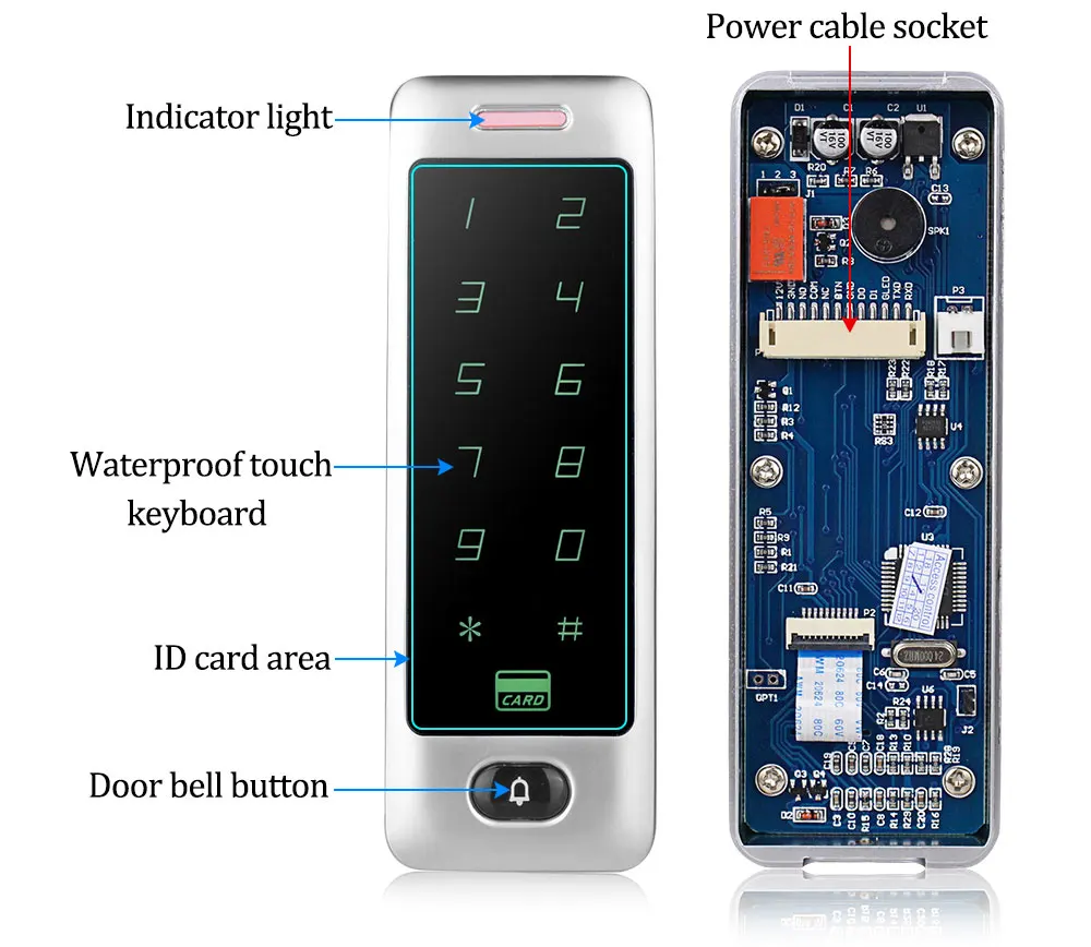 DC12V металлическая клавиатура управления доступом IP65 водонепроницаемая RFID Клавиатура Wiegand26/34 для дверных замков система контроля доступа брелоки карты