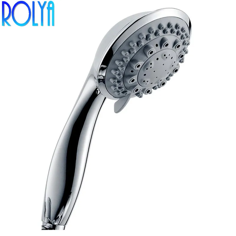 

ROLYA Wholesale New Arrival Rolya Chrome Bathroom Seven Function Handheld Shower Head With 1.5M Length Hose and Bracket Holder