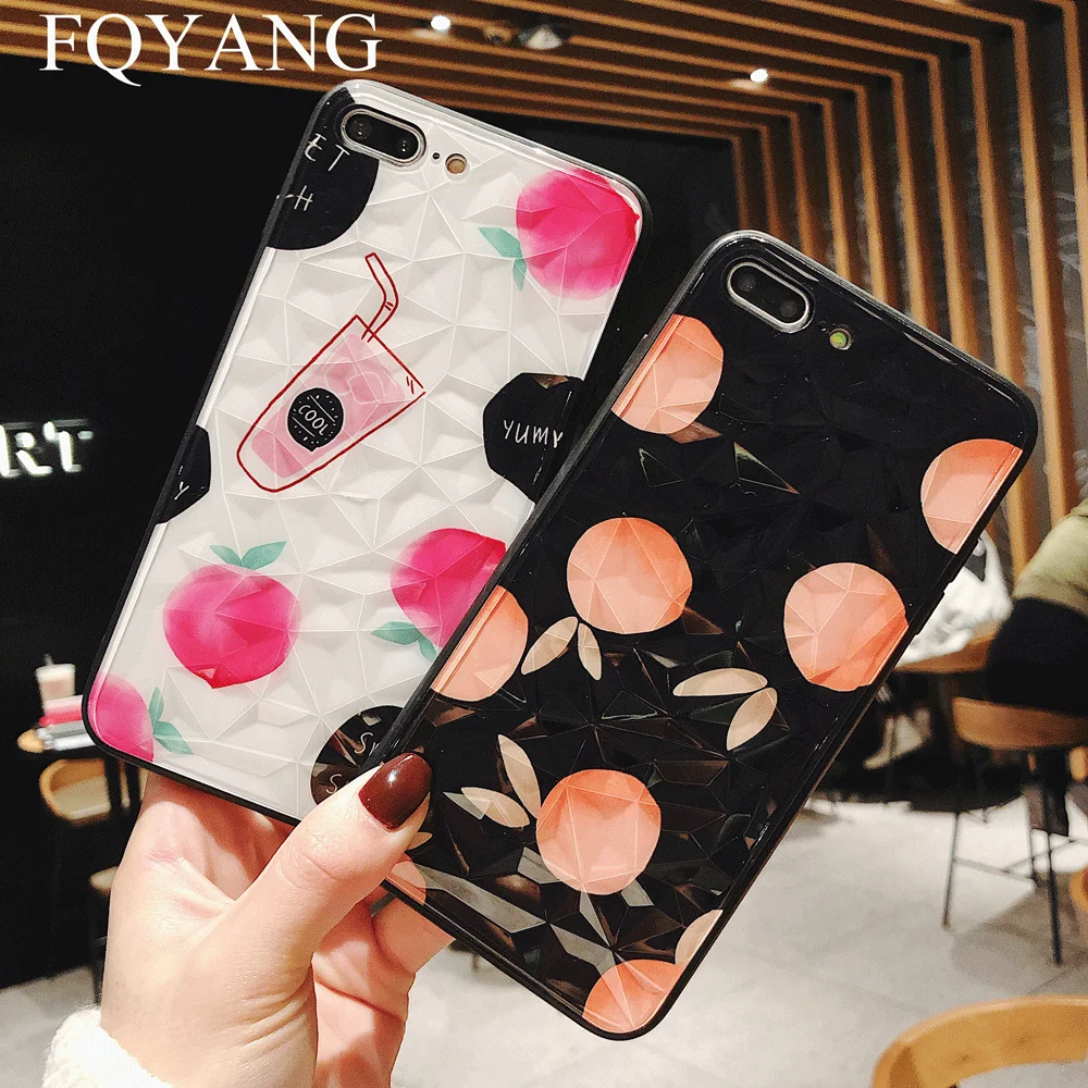 

Summer Fruits Case for Huawei P20 case P30 Pro Cute Strawberry Case for Huawei Mate 20 Mate 20 Lite Cover Diamond Pattern Conque