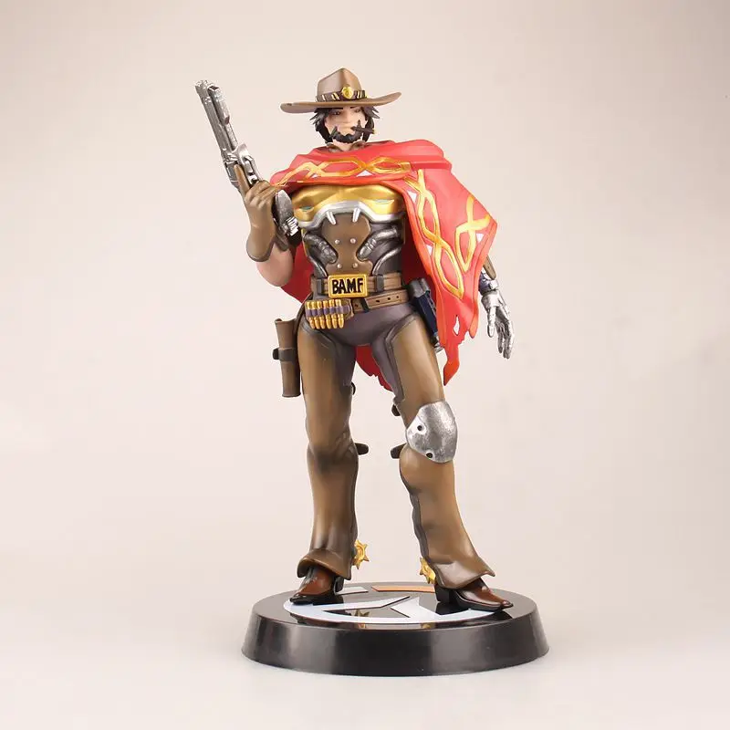 

OW Tracer Jesse Mccree West cowboy Action Figure Model kids Toys Gifts Collection Tracer PVC 28CM game figure Genji