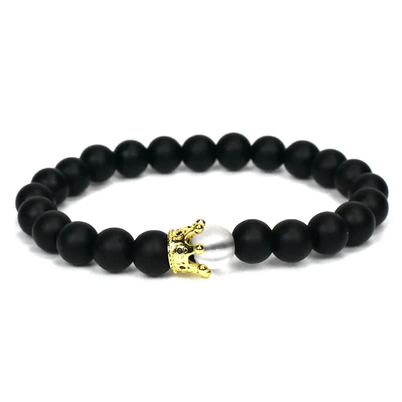Couple Bracelet Charms Stone Beads Men Jewelry Crown Bracelets For Women Pulseira Masculina Bileklik Pulseira Feminina Couple Bracelet Charms Stone Beads Men Jewelry Crown Bracelets For Women Pulseira Masculina Bileklik Pulseira Feminina