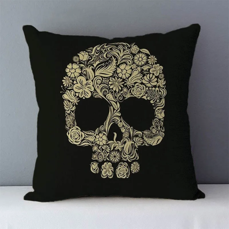 Post-modern style couch cushion Skull printed home decorative pillows square size 45x45cm seat cushions pillowcase without core