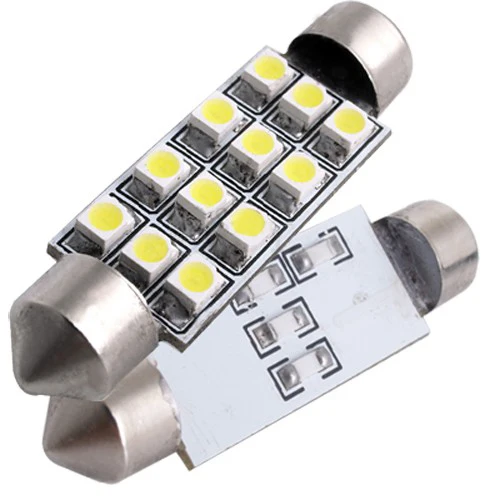 

42 mm Auto 12 SMD LED light bulb lamp tube lamp White